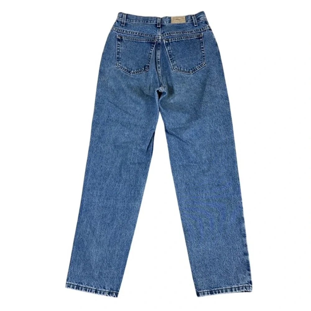 Vintage LL Bean High Waisted Straight Leg Jeans Medium Wash Denim 27x30.5